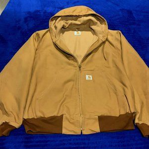 Carhartt Men's Active Duck Jacket J131 & Carhartt Men's Knit Cuffed Beanie NOS